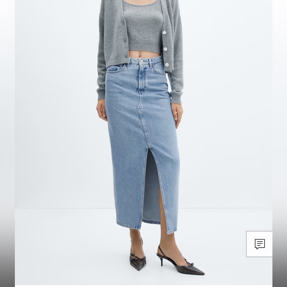Mango denim maxi skirt